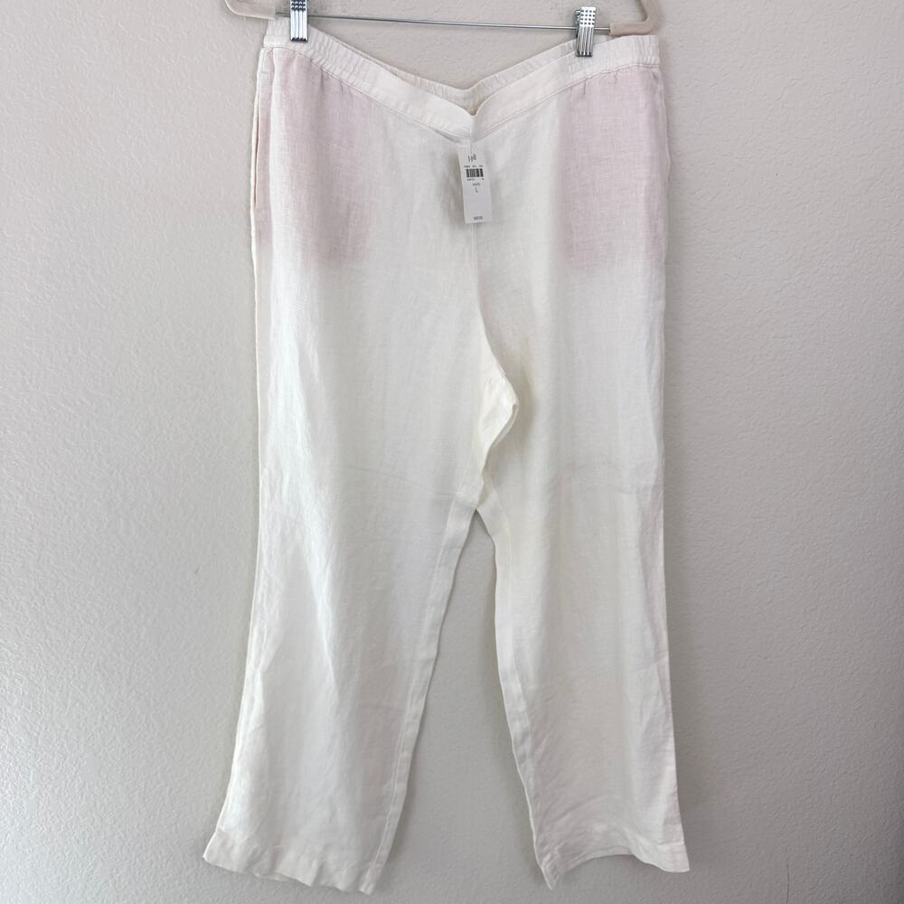 J. Jill Linen Wide-Leg Pants in Cream